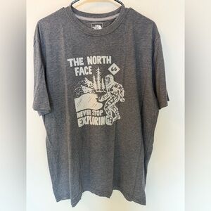 The North Face Men's Charcoal Gray Graphic 'Never Stop Exploring' Tee